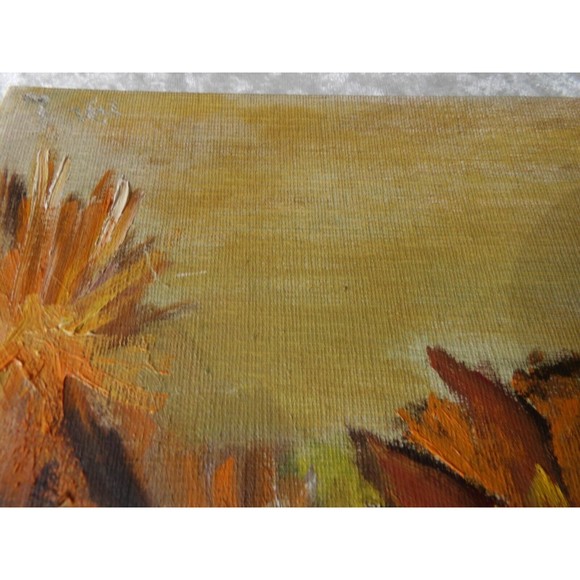 Original Vintage Oil On Canvas Planter w Flowers Painting by Artist Sandy Gordon - Picture 6 of 16